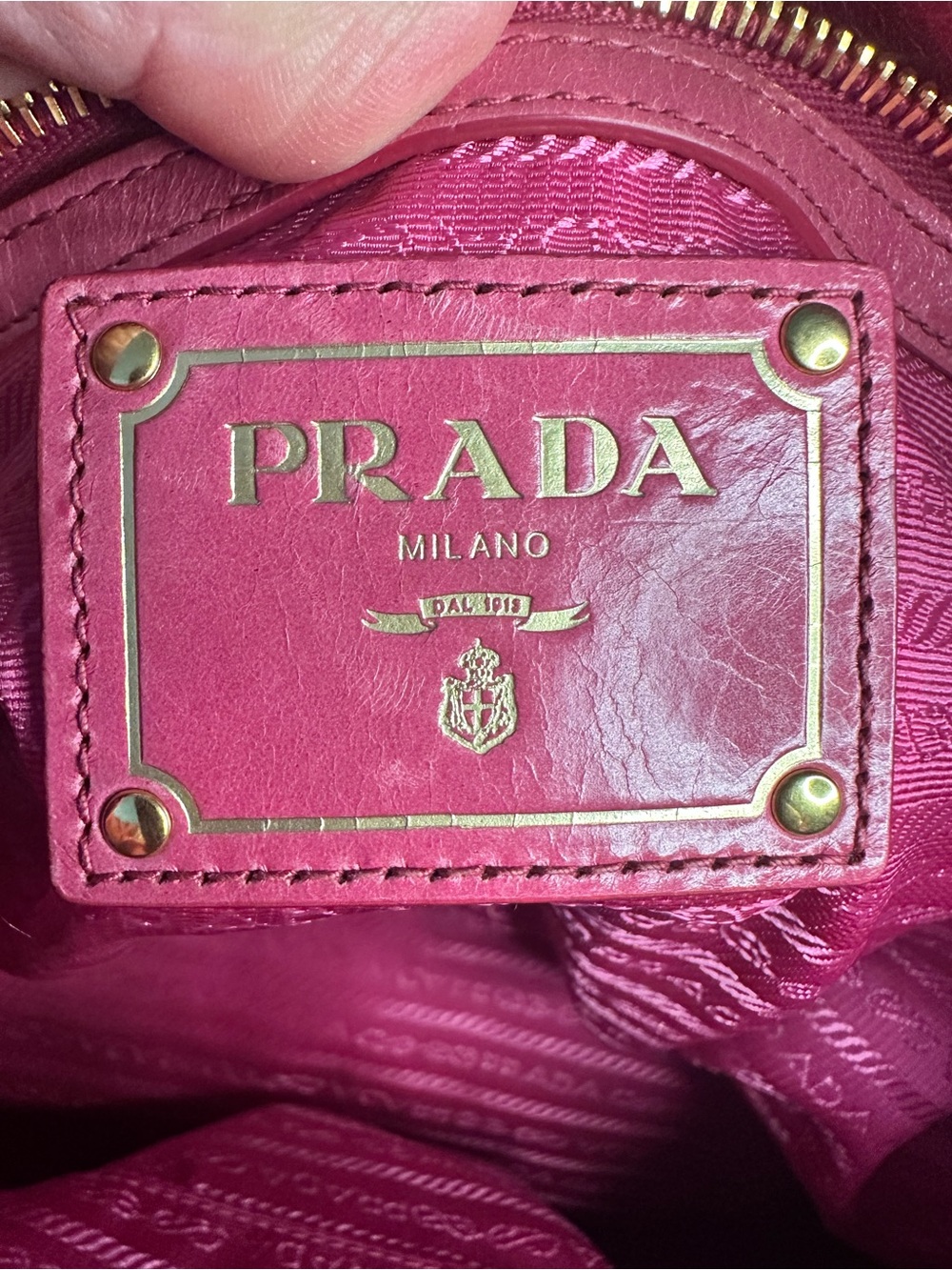 Prada Bright Fuchsia Leather Shoulder Tote - Picture 11 of 16